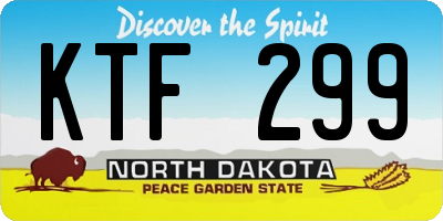 ND license plate KTF299