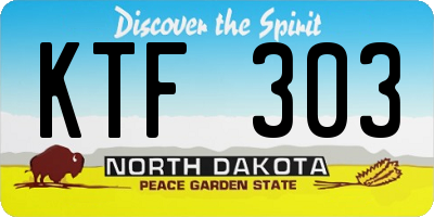 ND license plate KTF303