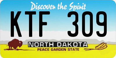 ND license plate KTF309
