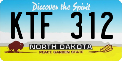 ND license plate KTF312