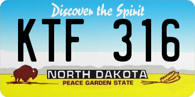 ND license plate KTF316