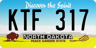 ND license plate KTF317