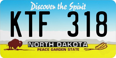 ND license plate KTF318
