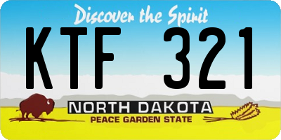 ND license plate KTF321