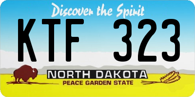 ND license plate KTF323