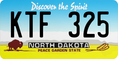 ND license plate KTF325
