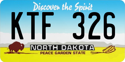 ND license plate KTF326