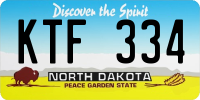 ND license plate KTF334