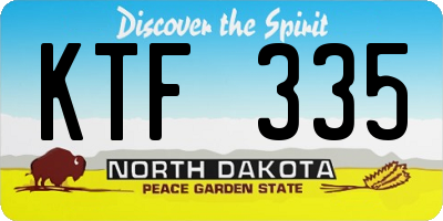 ND license plate KTF335