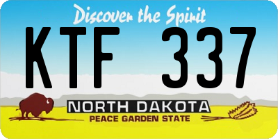 ND license plate KTF337