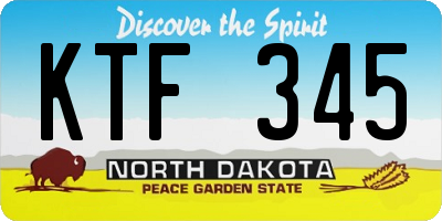 ND license plate KTF345
