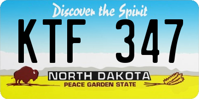 ND license plate KTF347