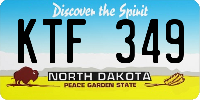 ND license plate KTF349