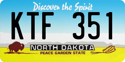 ND license plate KTF351