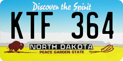 ND license plate KTF364