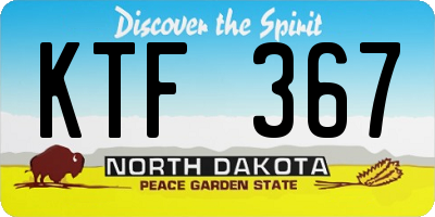 ND license plate KTF367