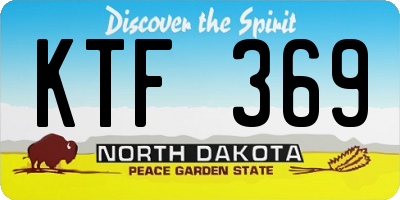 ND license plate KTF369