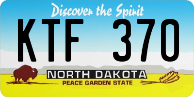 ND license plate KTF370