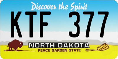 ND license plate KTF377