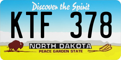 ND license plate KTF378