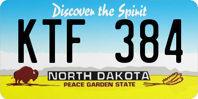 ND license plate KTF384