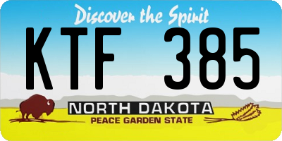 ND license plate KTF385