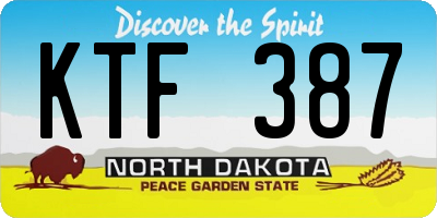 ND license plate KTF387