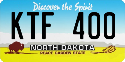 ND license plate KTF400