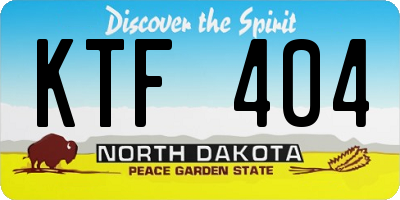 ND license plate KTF404