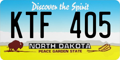 ND license plate KTF405