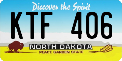 ND license plate KTF406