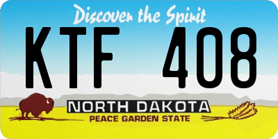 ND license plate KTF408