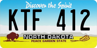 ND license plate KTF412