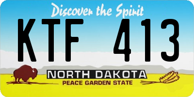 ND license plate KTF413