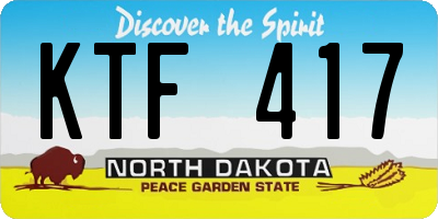 ND license plate KTF417