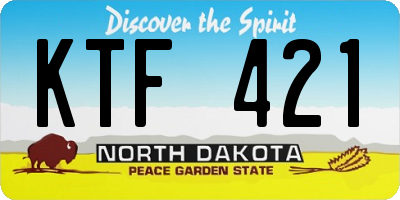 ND license plate KTF421