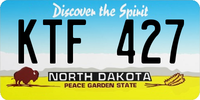 ND license plate KTF427