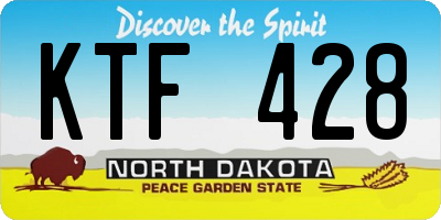 ND license plate KTF428