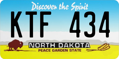 ND license plate KTF434