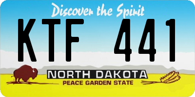 ND license plate KTF441