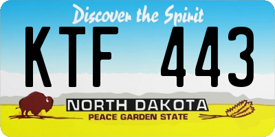 ND license plate KTF443