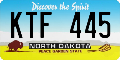 ND license plate KTF445