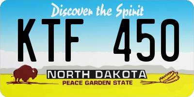 ND license plate KTF450