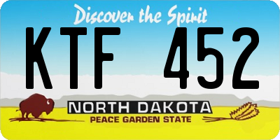 ND license plate KTF452