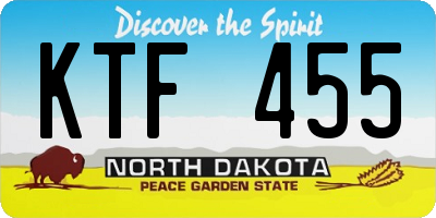 ND license plate KTF455