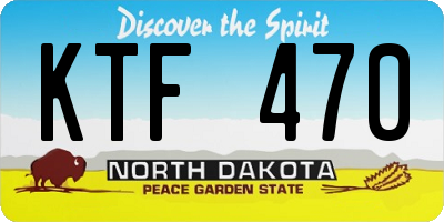 ND license plate KTF470