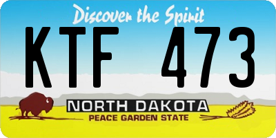 ND license plate KTF473