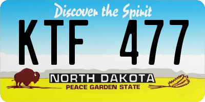 ND license plate KTF477