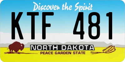 ND license plate KTF481