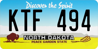 ND license plate KTF494